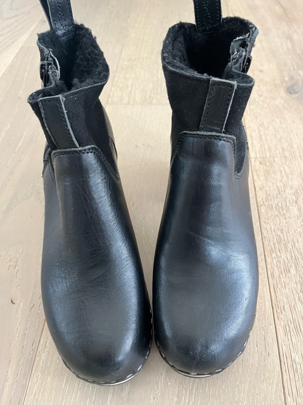 Swedish Hasbeens Zip It Emy Clog Booties sz 37 / 6.5 - Picture 6 of 7